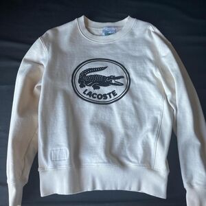 Lacoste Unisex Cream Crewneck Sweater